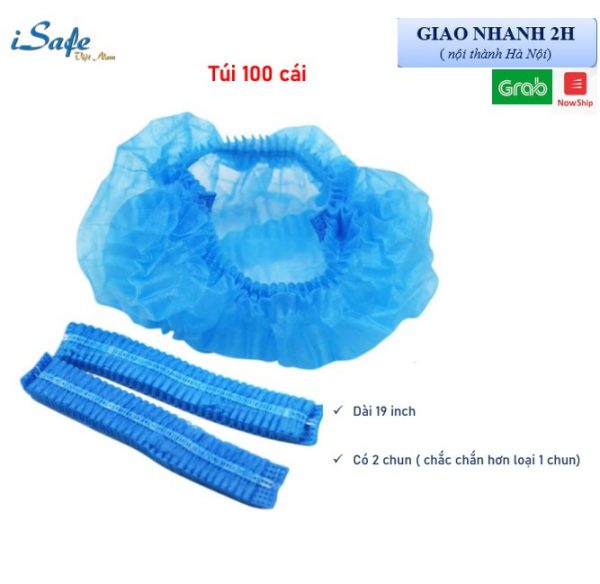 Bọc tóc con sâu y tế, mũ phòng sạch vải không dệt - www.isafevn.com