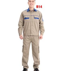 quần áo bảo hộ màu ghi dày dặn