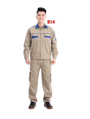 quần áo bảo hộ màu ghi dày dặn